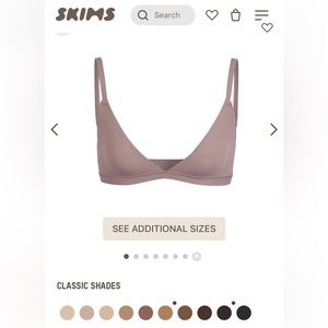 NWT SKIMS Fits everybody triangle bralette in "Umber" sz M